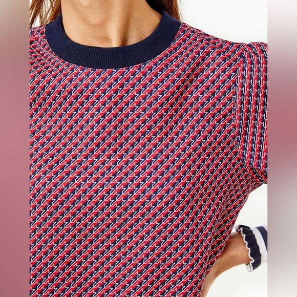 Addison Bay Active Crepe Vine Dress in Navy/Cherry Stars Size L - Picture 3 of 6